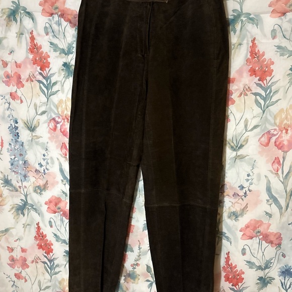 Vintage Bagatelle Women's Dark Brown Straight Leg Leather Pants - Picture 2 of 8
